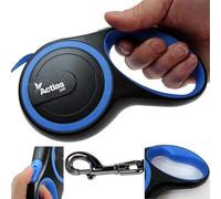 Actiaspet Retractable Dog Lead Training Pet Leash 5m or 8m Max 50kgs Extendable (Blue, 5m)