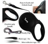 Actiaspet Retractable Dog Lead Training Pet Leash 8M Max 50Kgs Extendable Black
