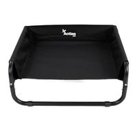Actiaspet - Small Black Elevated Dog Bed Black with Steel Frame for Small Breeds | 56x56x24cm