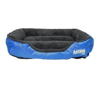 Actiaspet - Soft Washable Dog & Cat Bed | Cozy Faux Fur Fleece Cushion Basket for Pets & Puppies (Blue, Medium)