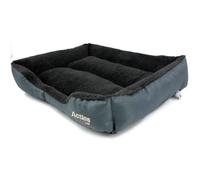 Actiaspet - Soft Washable Dog & Cat Bed | Cozy Faux Fur Fleece Cushion Basket for Pets & Puppies (Grey, Large)