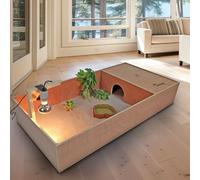 Actiaspet - Tortoise & Small Pet Wooden House with Run & Lamp Arm (Wood, 1140 x 550 x 200mm)