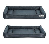 Actiaspet Waterproof Dog Crate Bed Non-Slip Base Multiple Sizes (Grey, Large)