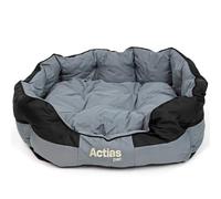 Actiaspet Waterproof Pet Bed - Padded Dog Bed with Reversable Cushion and Easy Clean Surface (Black, Large)