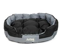 Actiaspet Waterproof Pet Bed - Padded Dog Bed with Reversable Cushion and Easy Clean Surface (Black, XX Large)