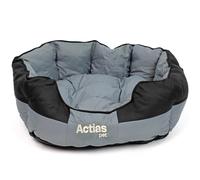 Actiaspet Waterproof Pet Bed Reversible Cushion 2 Colours Multiple Sizes (Grey/Black, Medium)