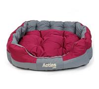 Actiaspet Waterproof Pet Bed Reversible Cushion 2 Colours Multiple Sizes (Grey/Burgundy, Extra Large)