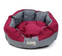 Actiaspet Waterproof Pet Bed Reversible Cushion 2 Colours Multiple Sizes (Grey/Burgundy, Small)