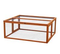 Actiaspet Wooden Outdoor Pet Run with Mesh Cover, Hinged Entrances, for Rabbits, Guinea Pigs, Chickens (Fir Wood, Large - 120cm, 8)