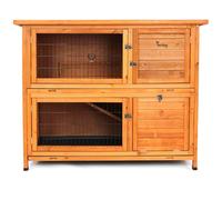 Actiaspet - Wooden Two-Tier Rabbit or Guinea Pig Hutch - 4ft