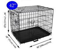 Easipet Large Dog Cage, 106 x 71 x 77 cm, Black Metal with Double Door