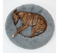 Actiaspet XL Fluffy Donut Cushion Dog Bed Grey