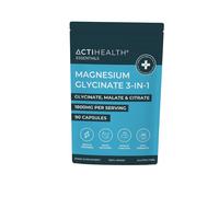 ActiHealth Magnesium Glycinate 3-in-1 1800mg | High Strength Glycinate, Malate & Citrate | 90 Capsules | Reduce Tiredness | Night