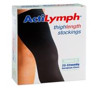 Actilymph Class 2 Standard Below Knee Open Toe Compression Stockings, Large, Black