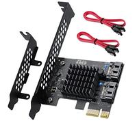 ACTIMED PCI-E X1 to SATA 3.0 Controller Card, 2-Port SATA III 6Gbps Expansion Cards, Supports PCI-Express (1X 4X 8X 16X) Slot, Support SSD and HDD, for Windows10/7/8/XP/Vista/linux