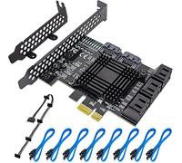ACTIMED PCI-E X1 to SATA 3.0 Controller Card, 8-Port SATA III 6Gbps Expansion Cards, Supports PCI-Express (1X 4X 8X 16X) Slot, Support SSD and HDD, for Windows10/7/8/XP/Vista/linux