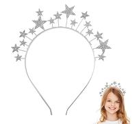 ACTIMED Rhinestone Star Headband, Shiny Silver Headpiece, Elegant Star Crown & Halo Crown for Bridal & Party Hairdos, Women & Girls Hair Accessories(Sliver).