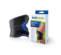 Actimove - Sports Edition - Adjustable Dual Knee Strap - Knee Support for Pain Relief & Compression, Wear on Left or Right - Latex Free- Medium