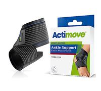 Actimove Sports Edition Ankle Support Elastic Wrap Around for Men and Women - For Pain Management - For Sprained, Swollen or Weak Ankles - Left/Right Wear - Black, Medium
