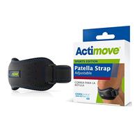 Actimove Sports Edition Patella Strap Adjustable for Men and Women -COOLMAX® AIR Technology- Pain Management for Jumper's Knee, Patellofemoral Pain Syndrome - Left/Right Wear - Black, Universal Size