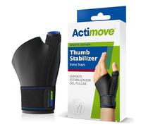 Actimove - Sports Edition - Thumb Stabiliser - for Pain Relief & Support - Latex and Neoprene Free (Black- Large/X Large)
