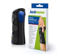 Actimove Sports Edition Wrist Stabilizer with Removable Metal Stay for Men and Women - Sleeve for Pain Management of Strains, Sprains & Tendonitis - Left/Right Wear - Black, Small