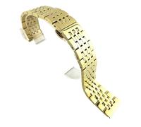 ACTINPANT 1pc 12mm 14mm 16mm 18mm 19mm 20mm 21mm 22mm Solid Stainless Steel Watch Strap Flat Head/Elbow Dual Purpose Butterfly Clasp(Gold,20mm)