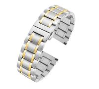 ACTINPANT 1pc 14 16 18 19 20 21 22 24mm Solid Stainless Steel Watch Strap Metal Flat/Curved End Bracelet Accessories(Silver Gold,19mm)