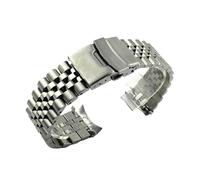 ACTINPANT 1pc 18mm 19mm 20mm 21mm 22mm 23mm 24mm 316L Solid Stainless Steel Watch Strap With Curved End For SKX009 Jubilee Bracelet(19mm)