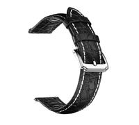 ACTINPANT 1pc 18mm 19mm 20mm 21mm 22mm Double-sided Crocodile Leather Watch Strap Metal Pin Buckle Bracelet Accessories(Circular Black White,22mm)