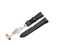 ACTINPANT 1pc 20mm 22mm Butterfly Buckle Lizard Pattern Leather Watchband For Galaxy Watch3 41/45mm Gear Sport(Black-Rosegold,Galaxy Watch3 45mm)