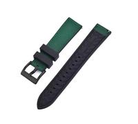 ACTINPANT 1pc 20mm 22mm Leather FKM Watch Strap Release Durable Waterproof Dive Band Bracelet For Men Women(Green Black-Black,20mm)