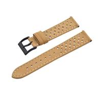 ACTINPANT 1pc Breathable Cowhide Watch Strap 18mm 20mm 22mm Matte Oil Wax Band Men Women Universal Bracelet Accessories(Khaki-Black,22mm)