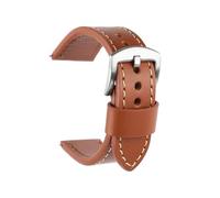 ACTINPANT 1pc Cowhide Watch Strap For 18mm 20mm 22mm 24mm Oli Wax Leather Bracelet Stainless Steel Buckle Men's Replacement Watchbband(Brown,20mm)