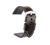 ACTINPANT 1pc Cowhide Watch Strap For 18mm 20mm 22mm 24mm Oli Wax Leather Bracelet Stainless Steel Buckle Men's Replacement Watchbband(Coffee,20mm)