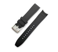 ACTINPANT 1pc Curved End Watch Band For MoonSwatch Straps For 20mm 22mm Arc Rubber Sport Bracelet(Black,22mm)