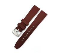 ACTINPANT 1pc Curved End Watch Band For MoonSwatch Straps For 20mm 22mm Arc Rubber Sport Bracelet(Brown,20mm)