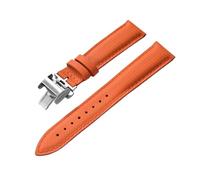 ACTINPANT 1pc FKM Leather Strap 18mm 19mm Base Watch Bands Matched With Any Brand(Orange With Buckle,18mmx16mm)