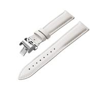 ACTINPANT 1pc FKM Leather Strap 18mm 19mm Base Watch Bands Matched With Any Brand(White With Buckle,18mmx16mm)