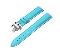 ACTINPANT 1pc FKM Leather Strap 20mm 22mm Base Watch Bands Matched With Any Brand(SkyBlue With Buckle,20mmx18mm)