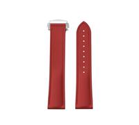 ACTINPANT 1pc FKM Rubber For Swatch Watch Strap 20mm 21mm Folding Buckle Waterproof Watchband Women Men Accessories(Red,20mm Gold Buckle)