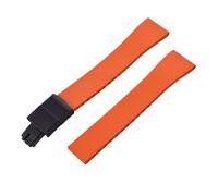 ACTINPANT 1pc Fluoro Rubber Watch Band CTS FKM Strap 16 18mm Fast Release Adjustable Universal Bracelet Black Buckle(Orange Black Buckle,16mmx14mm)