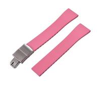 ACTINPANT 1pc Fluoro Rubber Watch Band CTS FKM Strap 19 20mm Release Adjustable Universal Bracelet For Men Women(Pink With Buckle,19mmx16mm)