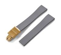 ACTINPANT 1pc Fluoro Rubber Watch Band CTS FKM Strap 19 20mm Release Adjustable Universal Bracelet Gold Buckle(Grey Gold Buckle,20mmx16mm)