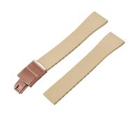 ACTINPANT 1pc Fluoro Rubber Watch Band CTS FKM Strap 19 20mm Release Adjustable Universal Rose Gold Buckle(Khaki Rose Gold,20mmx16mm)