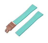 ACTINPANT 1pc Fluoro Rubber Watch Band CTS FKM Strap 21 22mm Release Adjustable Universal Rose Gold Buckle(Cyan Rose Gold,21mmx18mm)