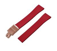 ACTINPANT 1pc Fluoro Rubber Watch Band CTS FKM Strap 21 22mm Release Adjustable Universal Rose Gold Buckle(Red Rose Gold,21mmx18mm)