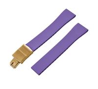 ACTINPANT 1pc Fluoro Rubber Watch Band FKM CTS Strap 19 20mm Gold Buckle Release Adjustable Universal Bracelet(Purple1 Gold Buckle,20mmx16mm)