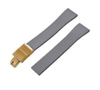 ACTINPANT 1pc Fluoro Rubber Watch Band FKM CTS Strap 21 22mm Gold Buckle Release Adjustable Universal Bracelet(Grey Gold Buckle,21mmx18mm)