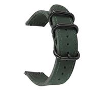 ACTINPANT 1pc Genuine Leather Strap 18mm 20mm 22mm Stainless Steel Buckle Men Release Replacement Soft Bracelet Watch Band(Green,22mmSilver Buckle)